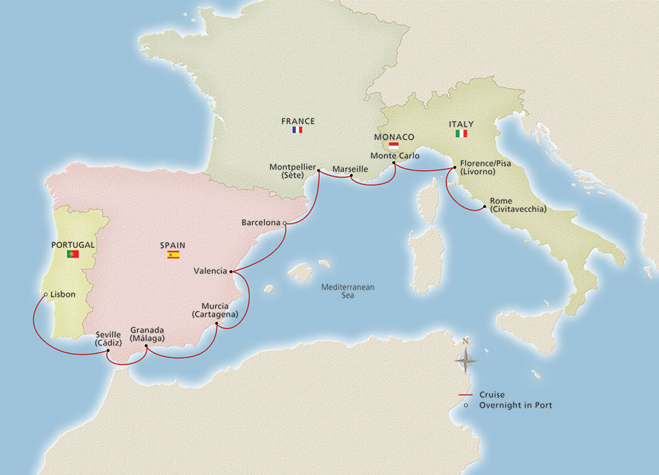 western mediterranean cruise itinerary