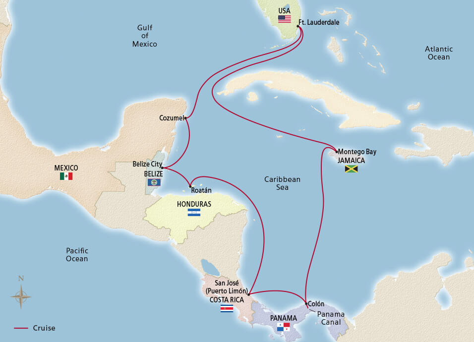 Map Of Panama Canal Cruise - Tomi Agnesse